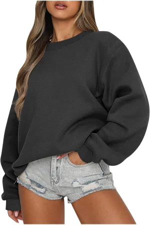 Oversized Sweatshirt for Women Fleece Crewneck Sweatshirts Pullover Tops Fall Sweaters Cute Hoodies Y2k Preppy Clothes