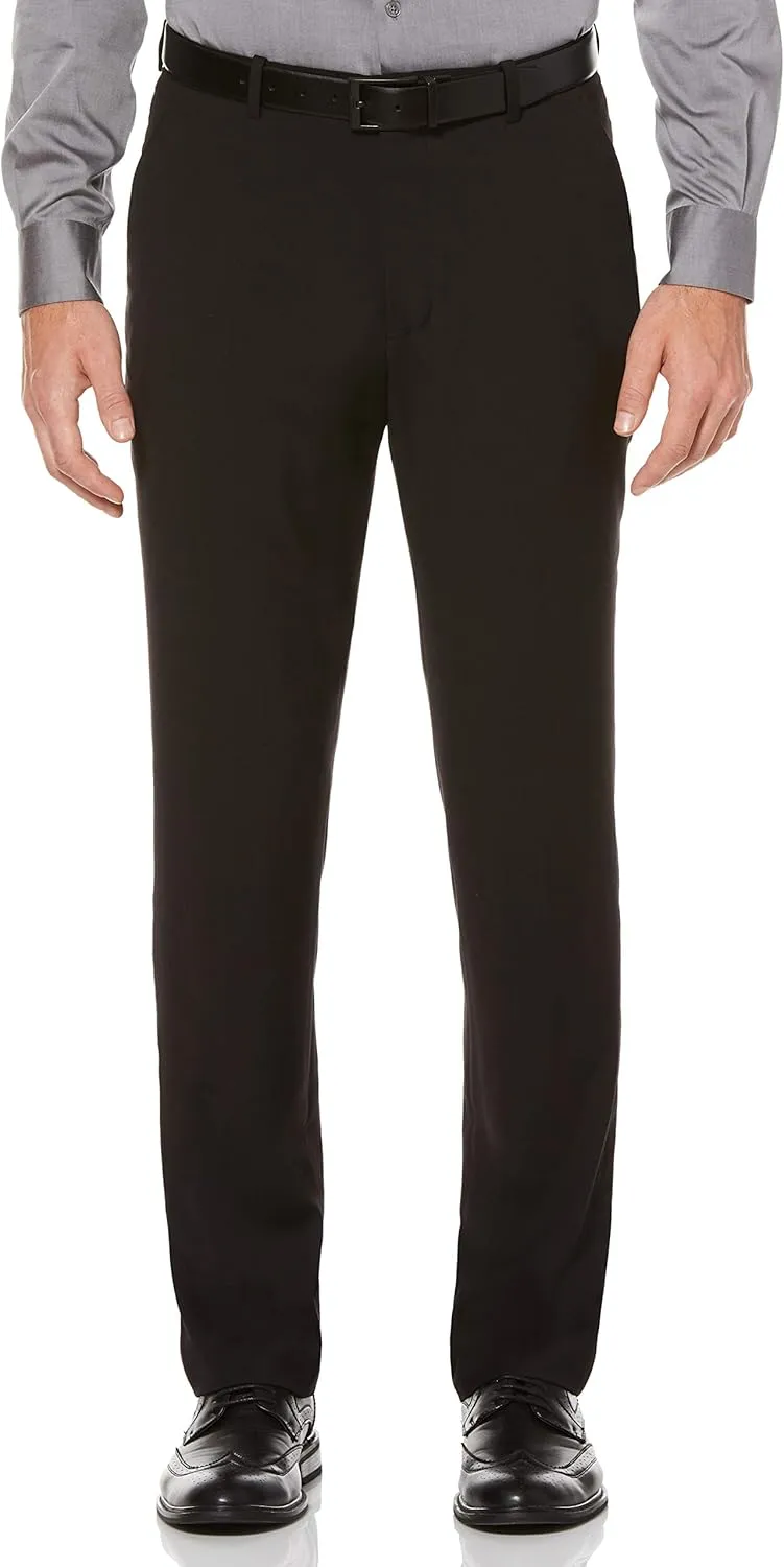 Perry Ellis Men's Slim Fit Dress Pants, With Flat Front Stretch Fabric (Waist Size 26-42)
