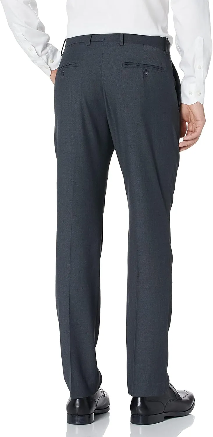 Perry Ellis Men's Slim Fit Dress Pants, With Flat Front Stretch Fabric (Waist Size 26-42)