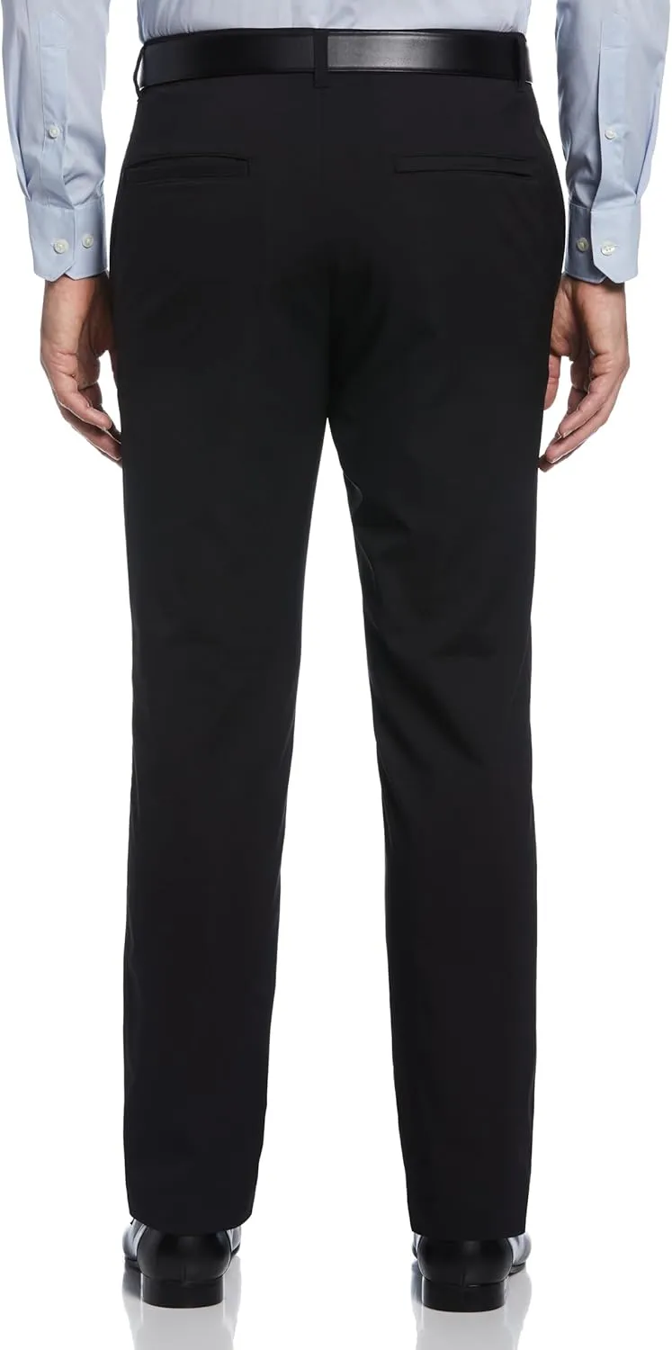 Perry Ellis Portfolio Slim Fit Men's Dress Pants, Flat Front, Stretch Fabric, Soft and Durable Slacks for Men