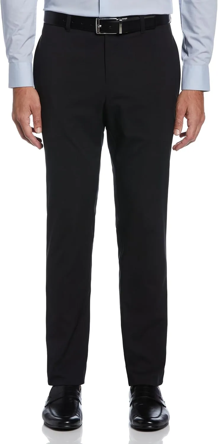 Perry Ellis Portfolio Slim Fit Men's Dress Pants, Flat Front, Stretch Fabric, Soft and Durable Slacks for Men