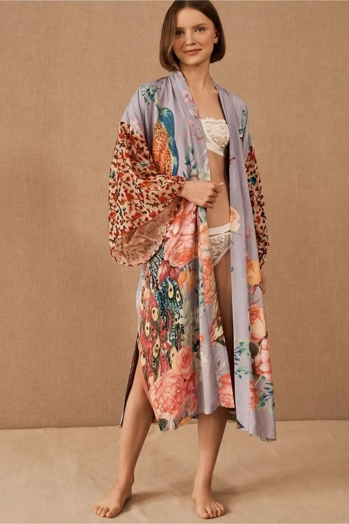 Plus Size Long Bathing Suit Kimono Cover Up