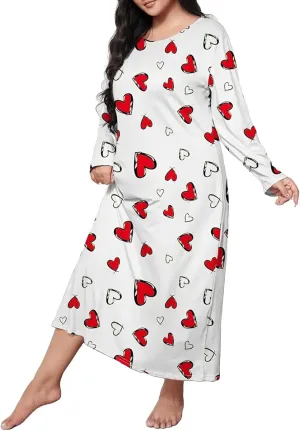 Plus Size Nightgowns for Women Crew Neck Sleep Shirts Dress Pjs Lounge Short Sleeves Causal Sleepwear S-5Xl