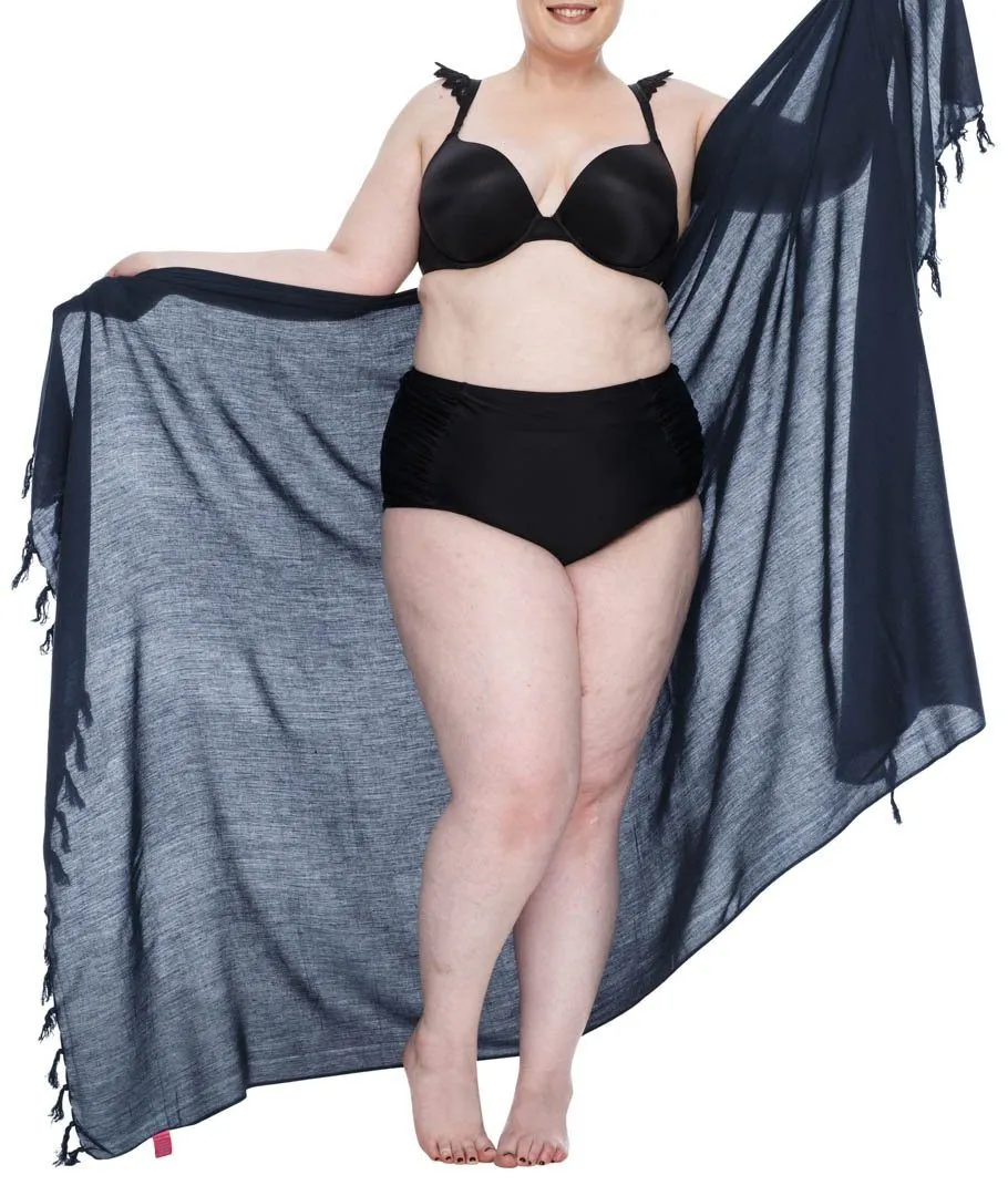 Plus Size Solid Sarong Wrap - Beach Cover-Up Skirt by SHU-SHI