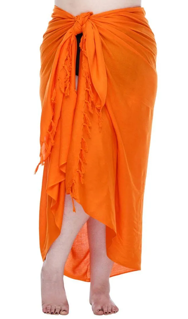 Plus Size Solid Sarong Wrap - Beach Cover-Up Skirt by SHU-SHI