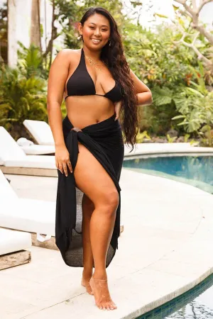 Plus Size Solid Sarong Wrap - Beach Cover-Up Skirt by SHU-SHI