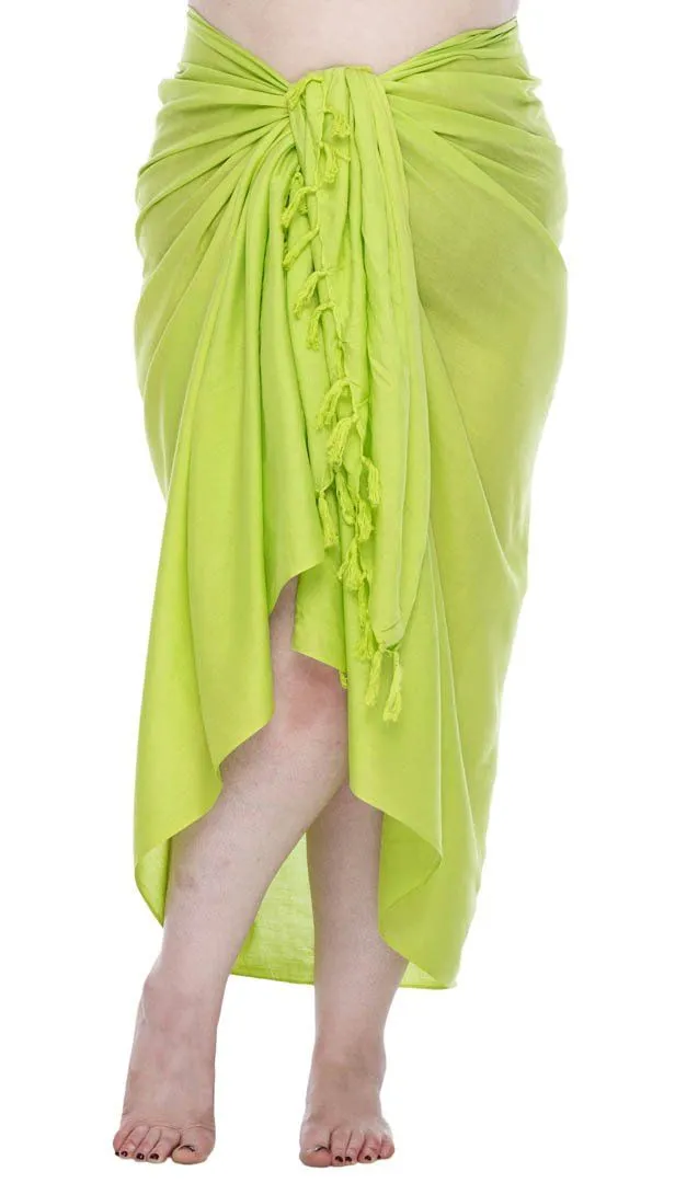 Plus Size Solid Sarong Wrap - Beach Cover-Up Skirt by SHU-SHI