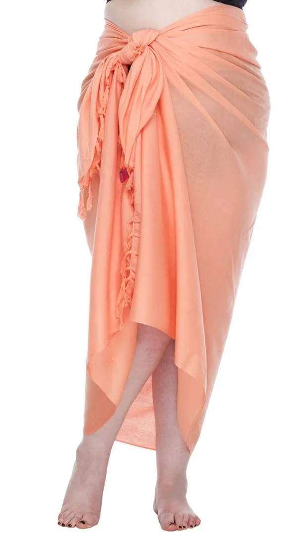 Plus Size Solid Sarong Wrap - Beach Cover-Up Skirt by SHU-SHI