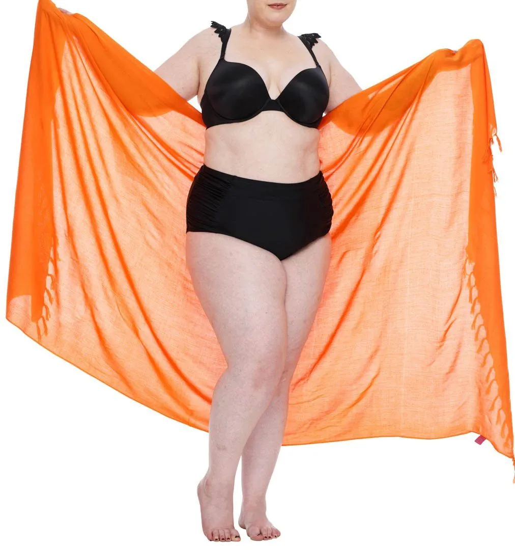 Plus Size Solid Sarong Wrap - Beach Cover-Up Skirt by SHU-SHI