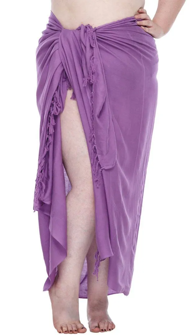 Plus Size Solid Sarong Wrap - Beach Cover-Up Skirt by SHU-SHI