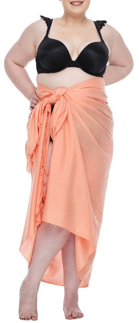 Plus Size Solid Sarong Wrap - Beach Cover-Up Skirt by SHU-SHI