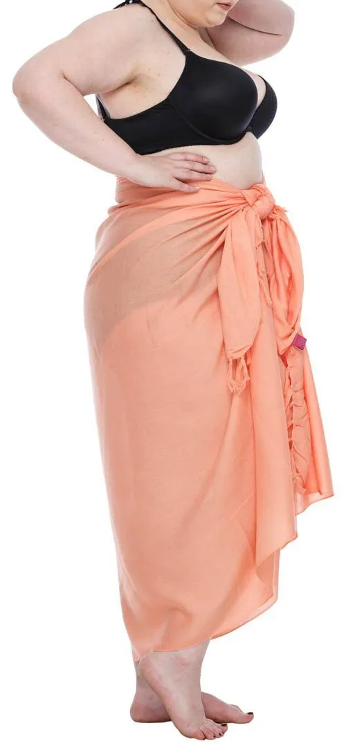 Plus Size Solid Sarong Wrap - Beach Cover-Up Skirt by SHU-SHI