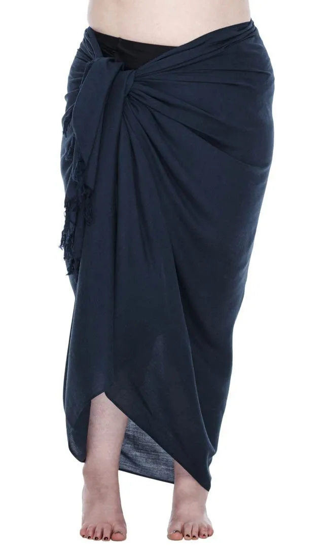 Plus Size Solid Sarong Wrap - Beach Cover-Up Skirt by SHU-SHI