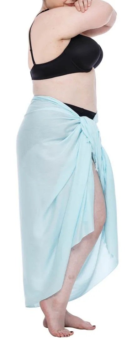 Plus Size Solid Sarong Wrap - Beach Cover-Up Skirt by SHU-SHI