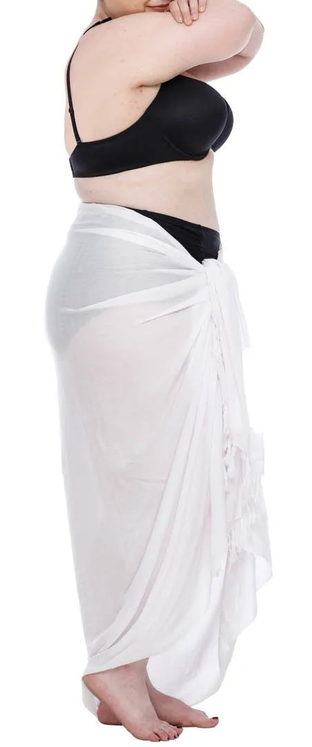 Plus Size Solid Sarong Wrap - Beach Cover-Up Skirt by SHU-SHI