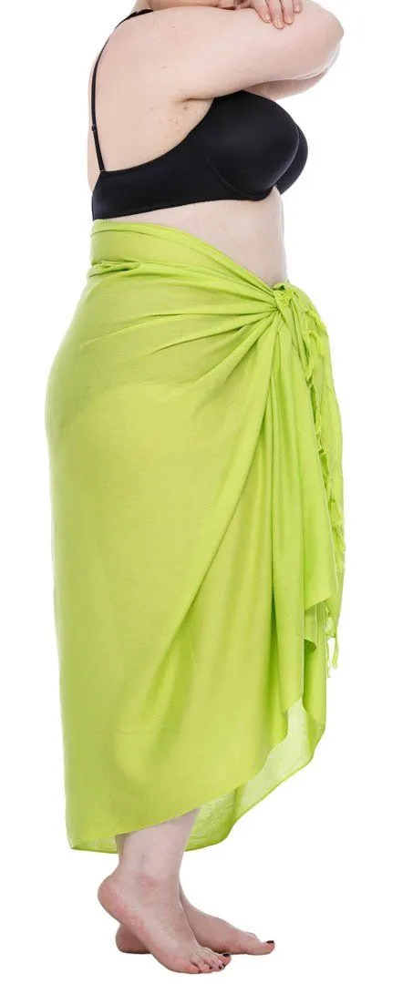 Plus Size Solid Sarong Wrap - Beach Cover-Up Skirt by SHU-SHI