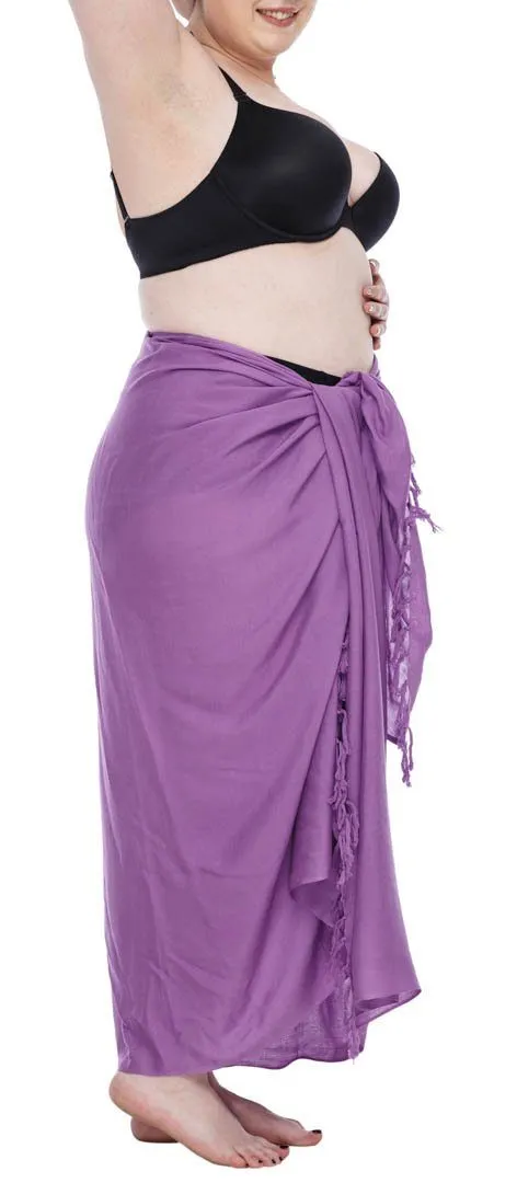 Plus Size Solid Sarong Wrap - Beach Cover-Up Skirt by SHU-SHI