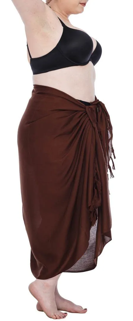 Plus Size Solid Sarong Wrap - Beach Cover-Up Skirt by SHU-SHI