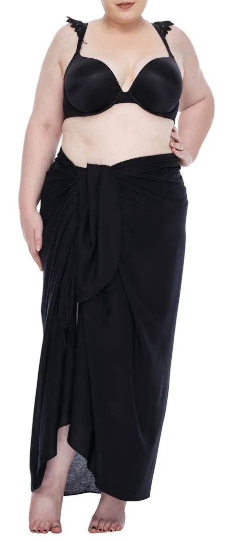 Plus Size Solid Sarong Wrap - Beach Cover-Up Skirt by SHU-SHI