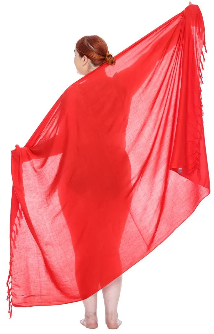 Plus Size Solid Sarong Wrap - Beach Cover-Up Skirt by SHU-SHI