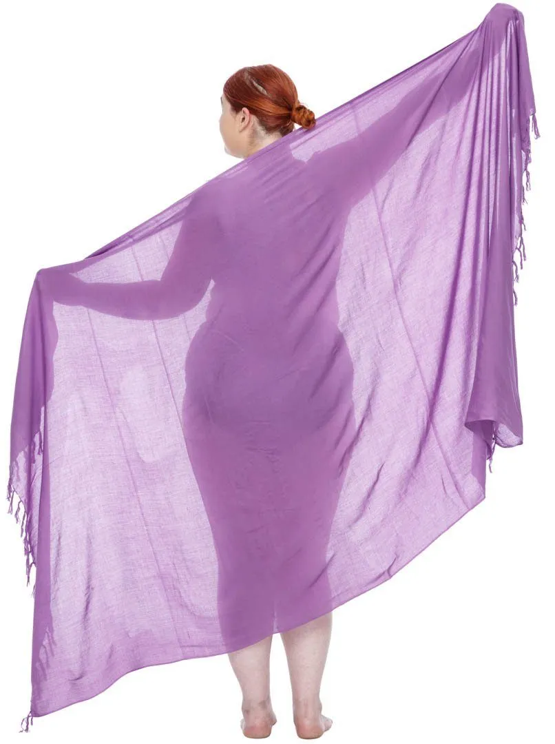 Plus Size Solid Sarong Wrap - Beach Cover-Up Skirt by SHU-SHI