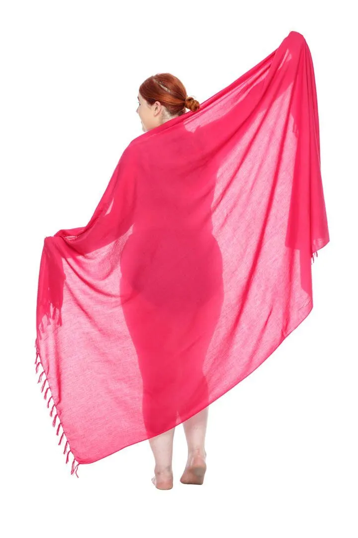 Plus Size Solid Sarong Wrap - Beach Cover-Up Skirt by SHU-SHI