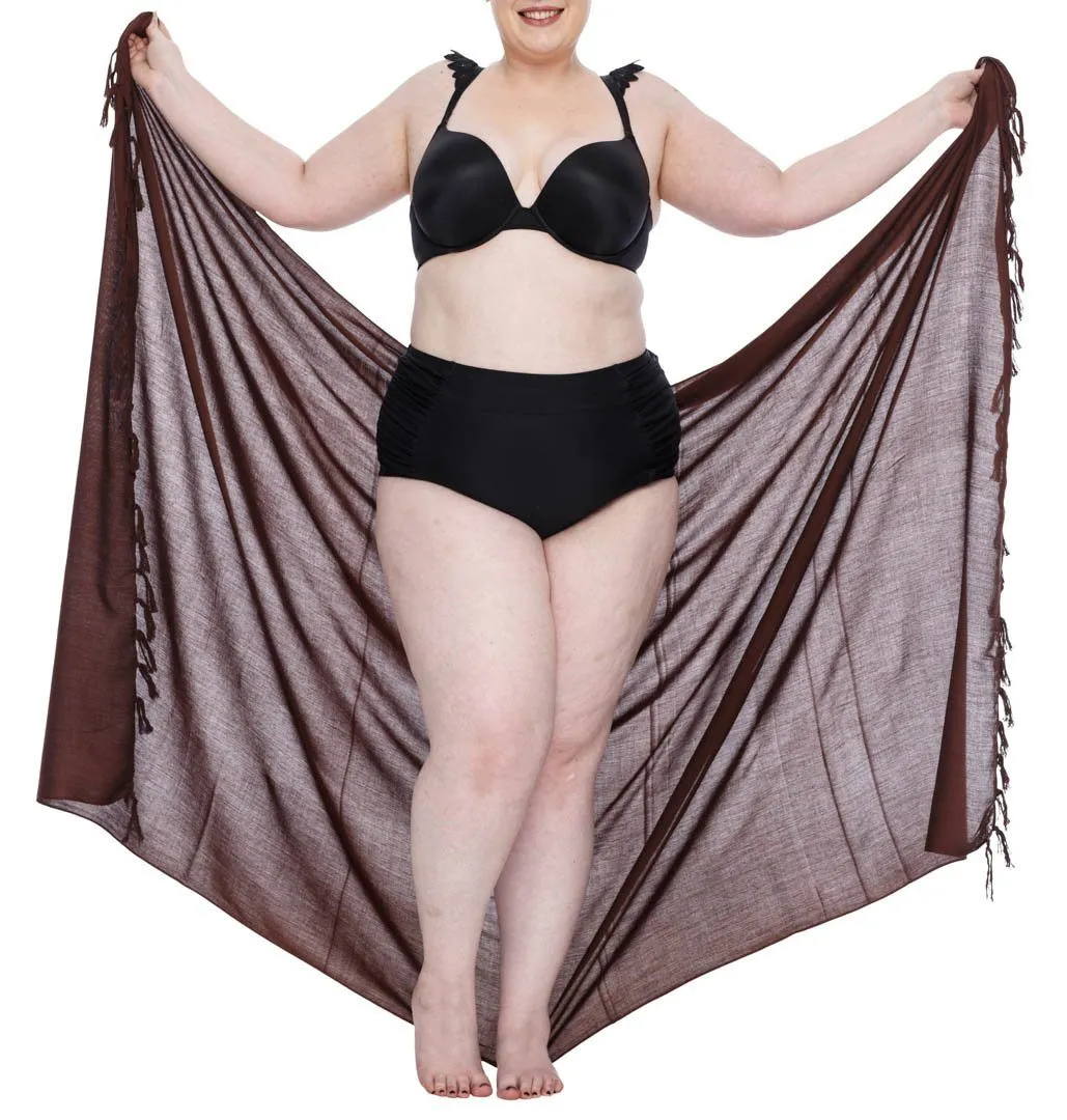 Plus Size Solid Sarong Wrap - Beach Cover-Up Skirt by SHU-SHI