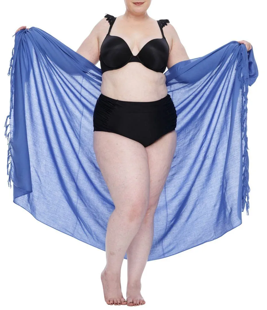 Plus Size Solid Sarong Wrap - Beach Cover-Up Skirt by SHU-SHI