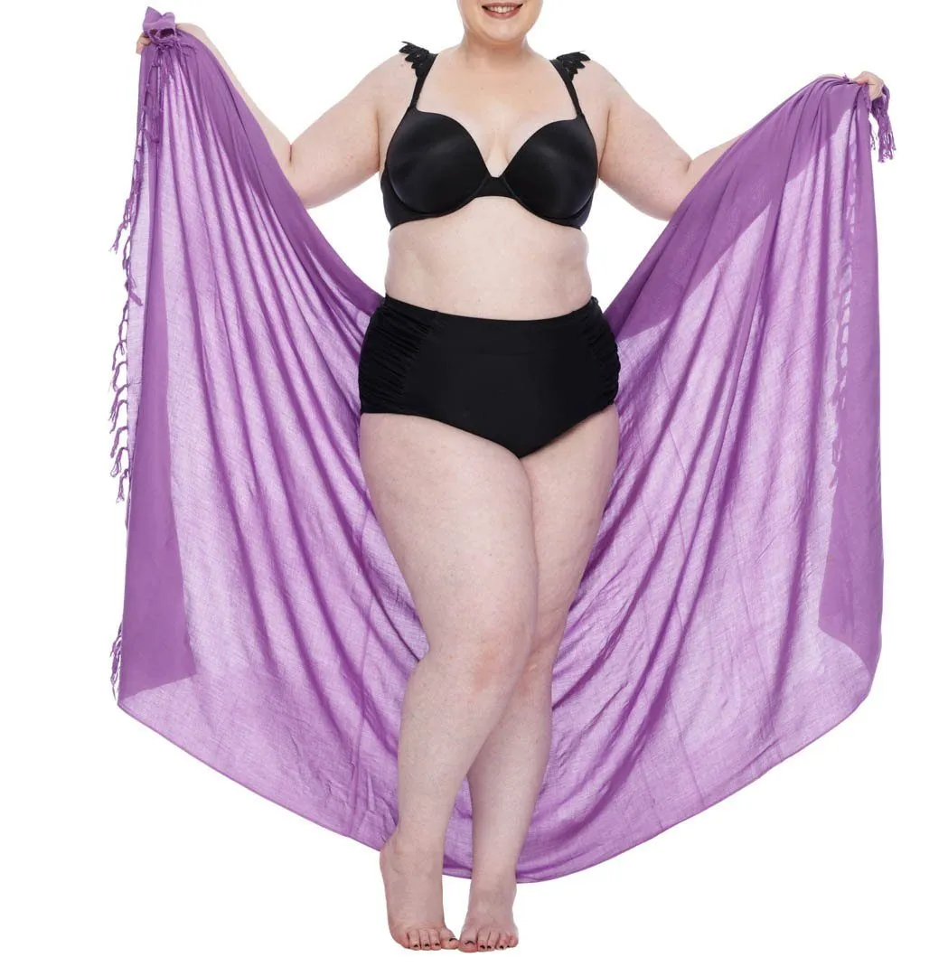 Plus Size Solid Sarong Wrap - Beach Cover-Up Skirt by SHU-SHI
