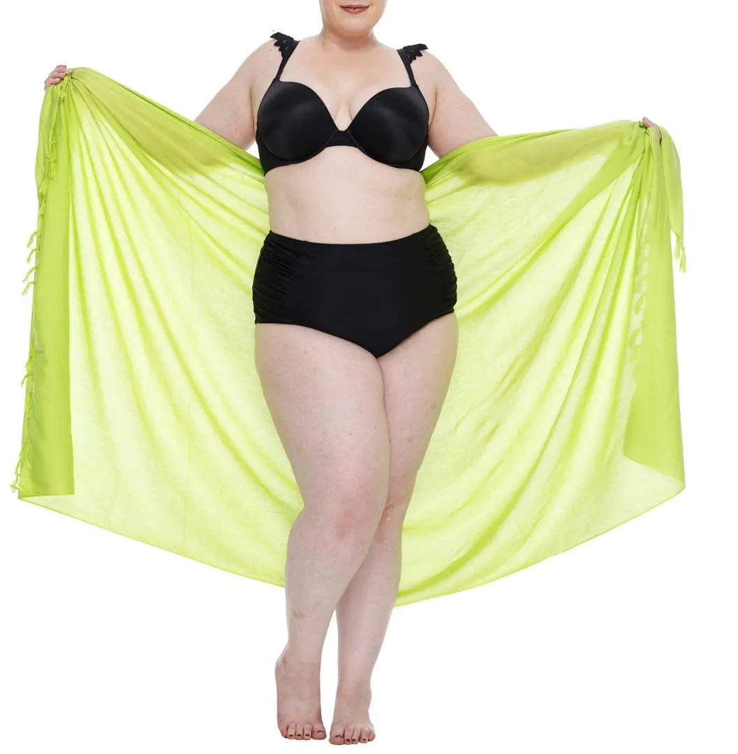 Plus Size Solid Sarong Wrap - Beach Cover-Up Skirt by SHU-SHI