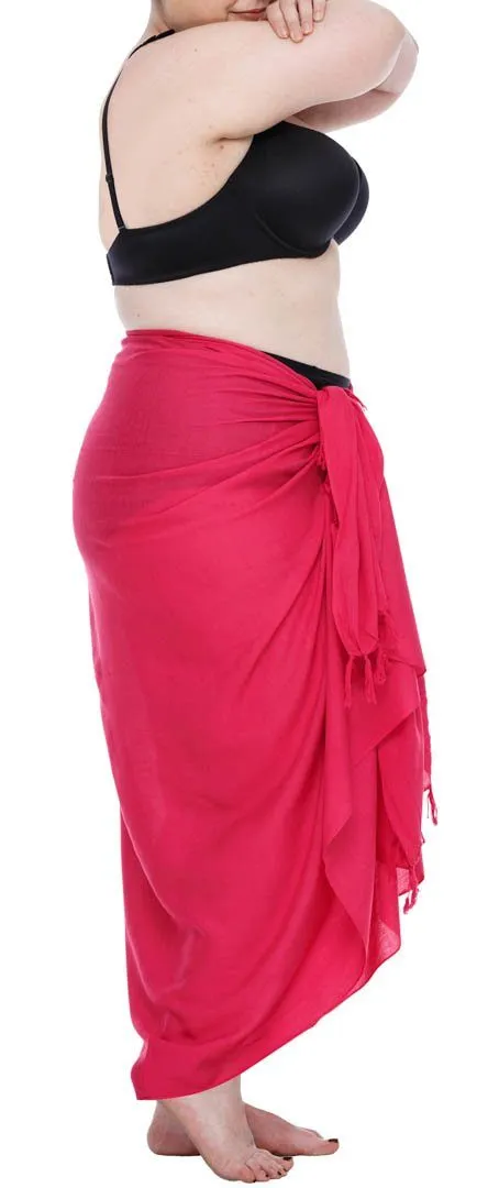 Plus Size Solid Sarong Wrap - Beach Cover-Up Skirt by SHU-SHI