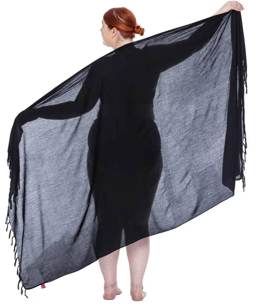 Plus Size Solid Sarong Wrap - Beach Cover-Up Skirt by SHU-SHI