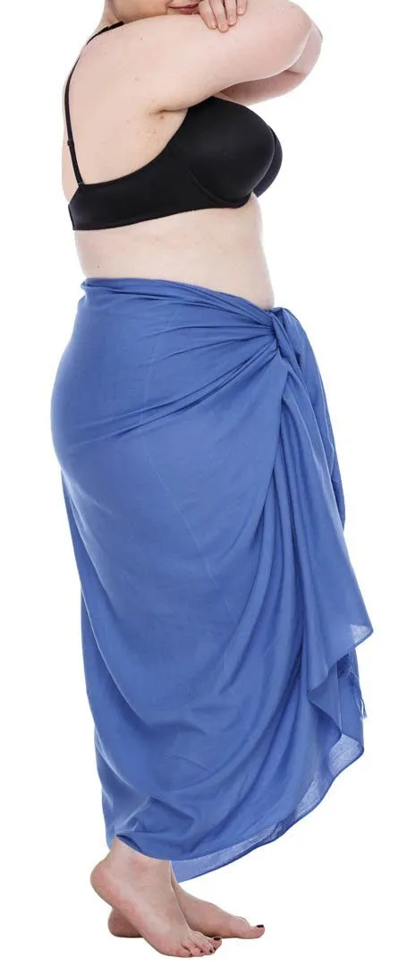 Plus Size Solid Sarong Wrap - Beach Cover-Up Skirt by SHU-SHI