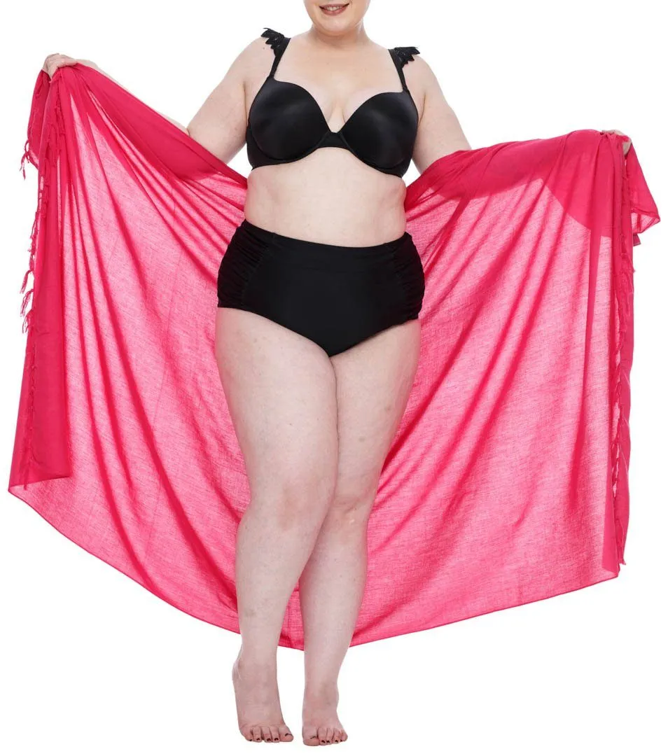Plus Size Solid Sarong Wrap - Beach Cover-Up Skirt by SHU-SHI