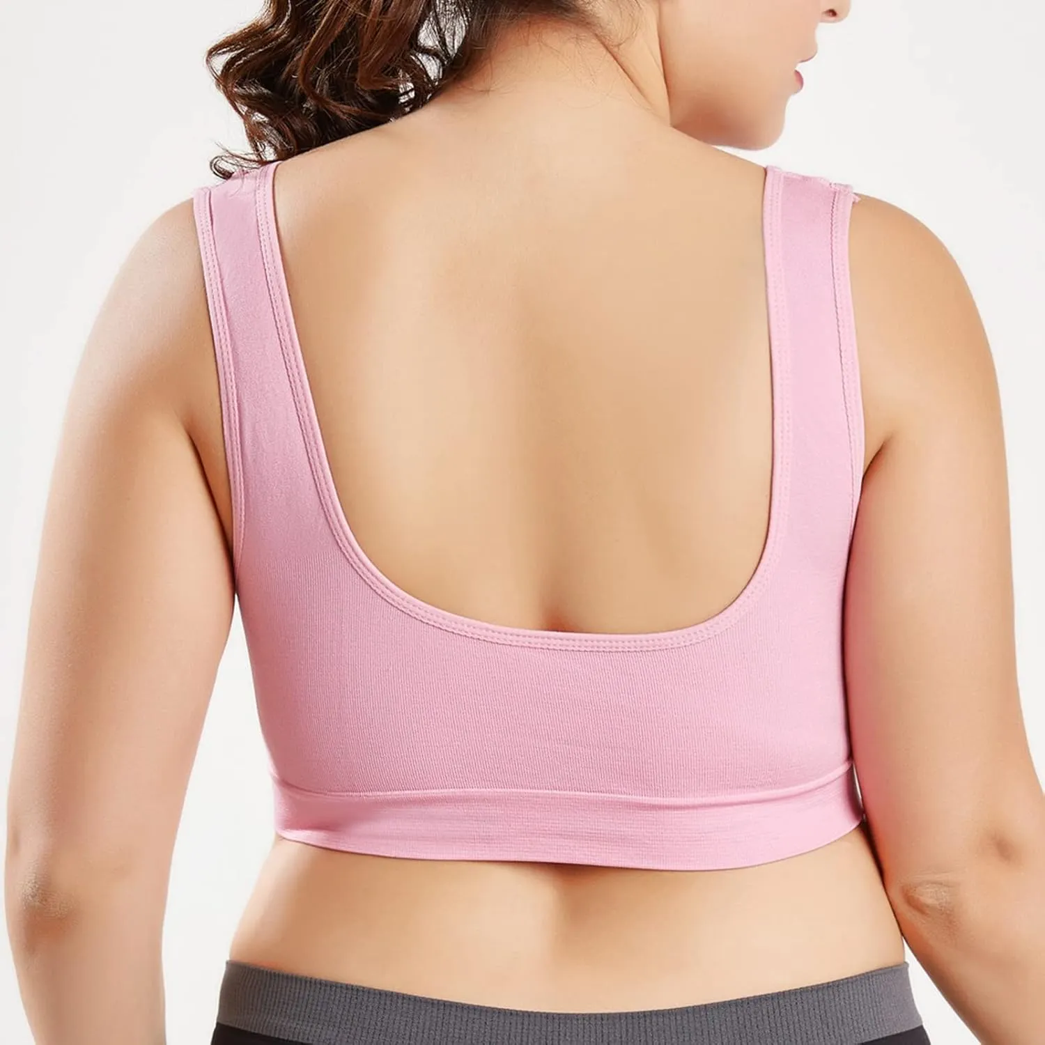 Plus Size Sport Bra for Women Full Figure Lightly Wirefree Bras Seamless Beauty Back Underwear Yoga Workout Bralette