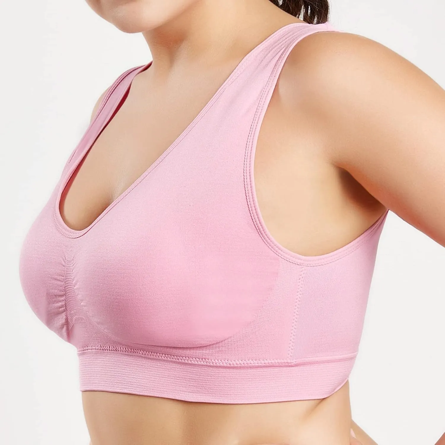Plus Size Sport Bra for Women Full Figure Lightly Wirefree Bras Seamless Beauty Back Underwear Yoga Workout Bralette