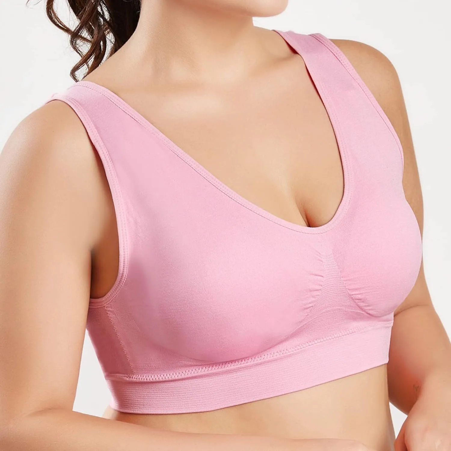 Plus Size Sport Bra for Women Full Figure Lightly Wirefree Bras Seamless Beauty Back Underwear Yoga Workout Bralette