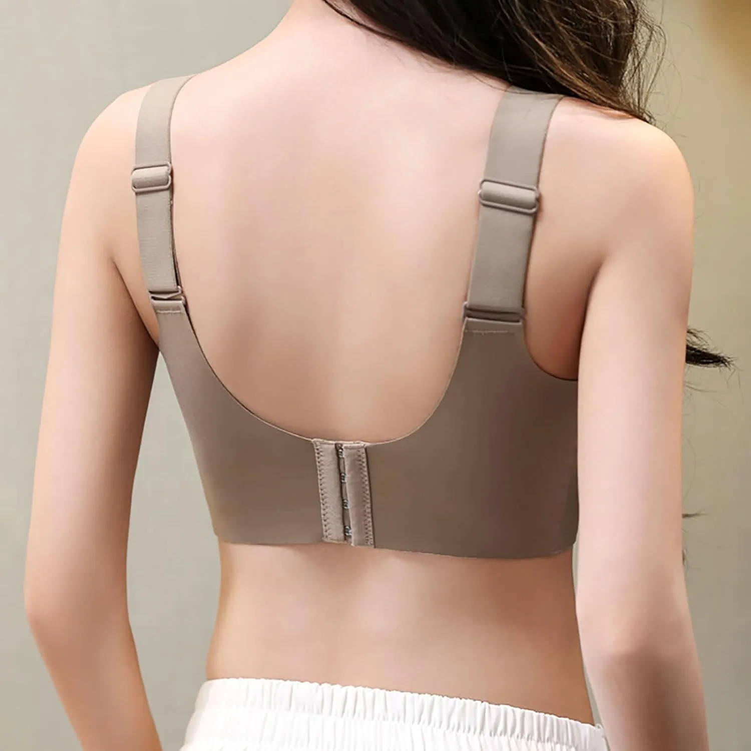 Powerful Push up Bra Seamless Wireless Super Gather Support Bra Lifting Breast Anti-Sagging Pushup Bra for Older Women