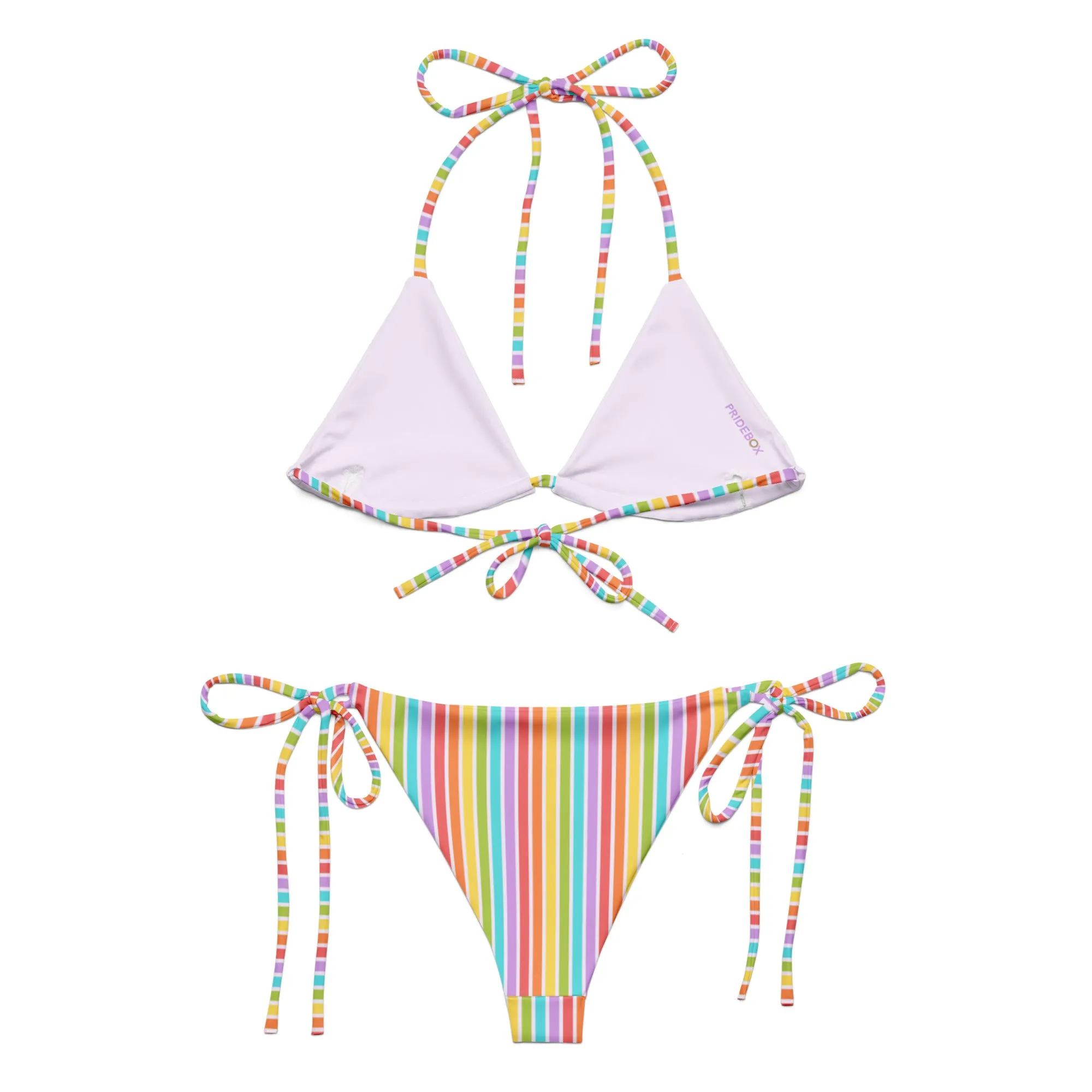 Rainbow Striped String Bikini Bottom