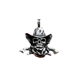 Retro Titanium Steel Skull Pendant for Men - European and American Denim Jewelry Collection
