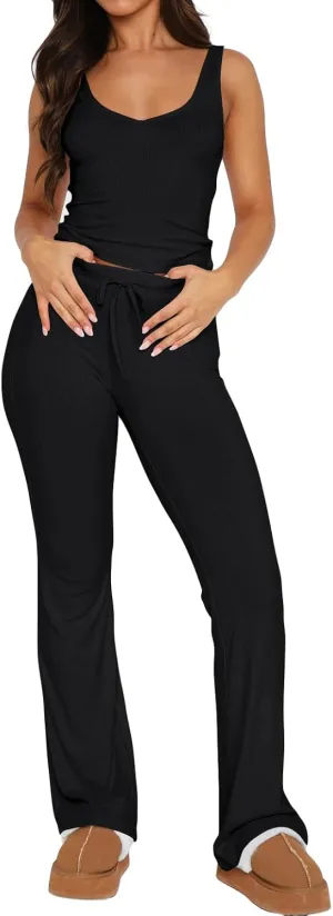 REVETRO Womens 2 Piece Pajama Set Summer Short Sleeve PJ Set Y2k Lounge Set Sleepwear with Button