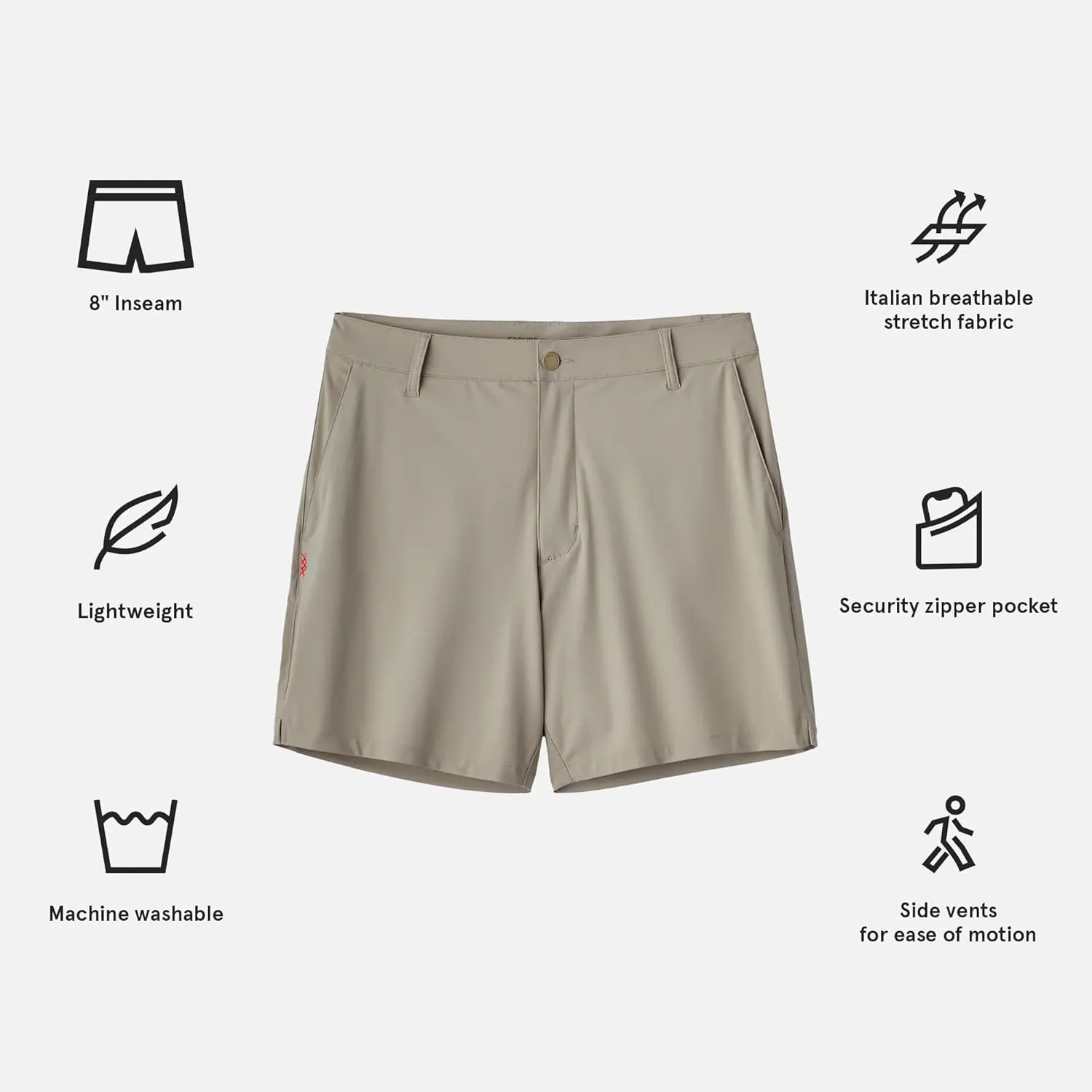 Rhone Men's Resort Short 8" Inseam, Breathable, Moisture-Wicking, Premium 4-Way Stretch Fabric