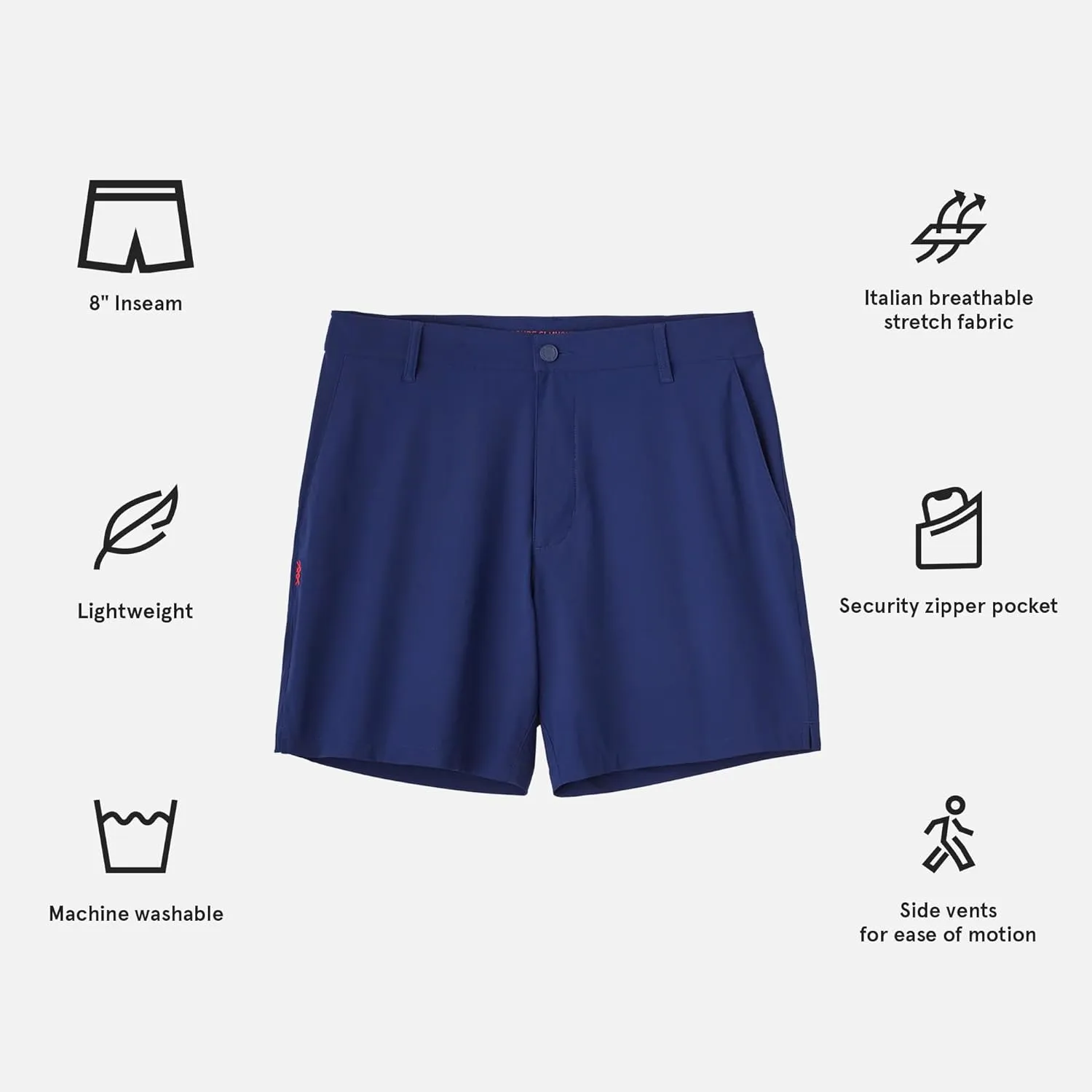 Rhone Men's Resort Short 8" Inseam, Breathable, Moisture-Wicking, Premium 4-Way Stretch Fabric