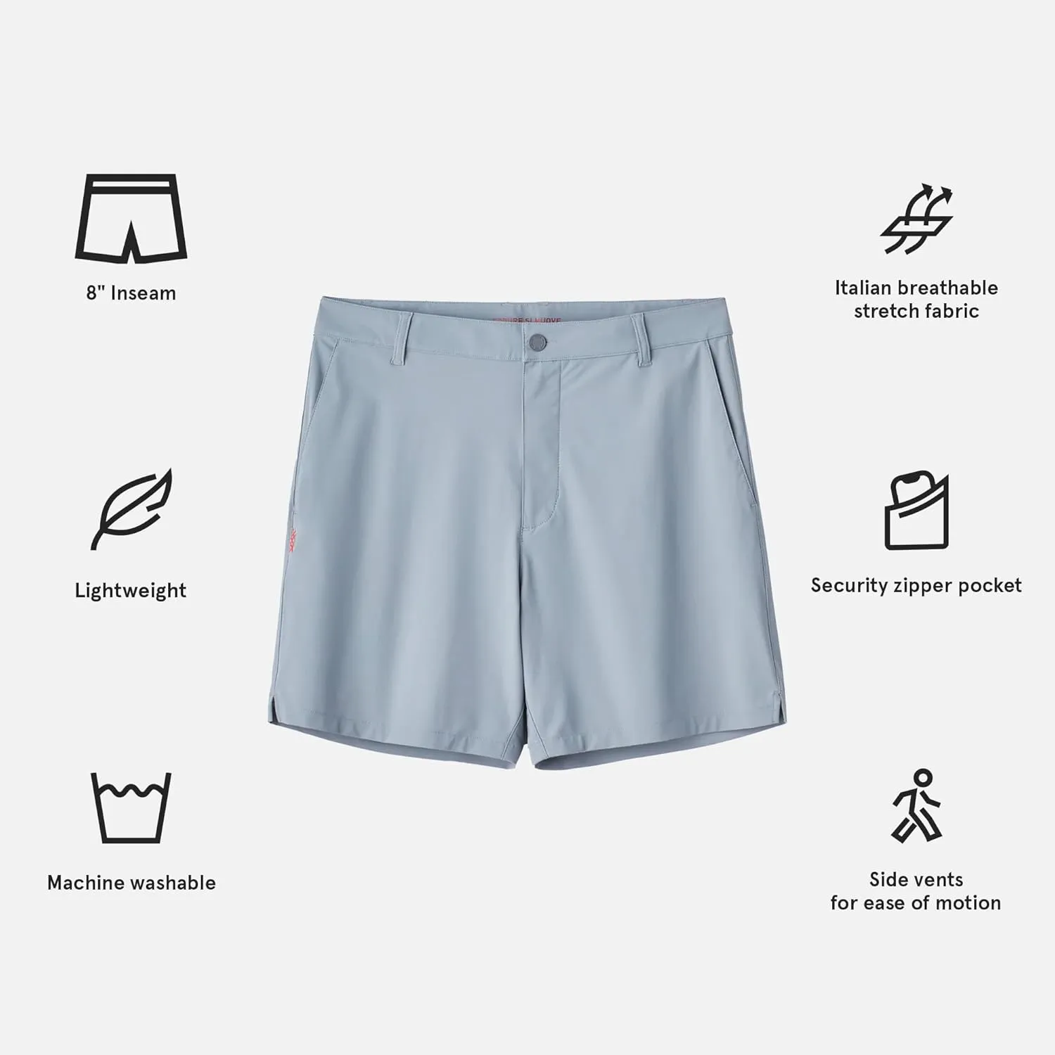 Rhone Men's Resort Short 8" Inseam, Breathable, Moisture-Wicking, Premium 4-Way Stretch Fabric