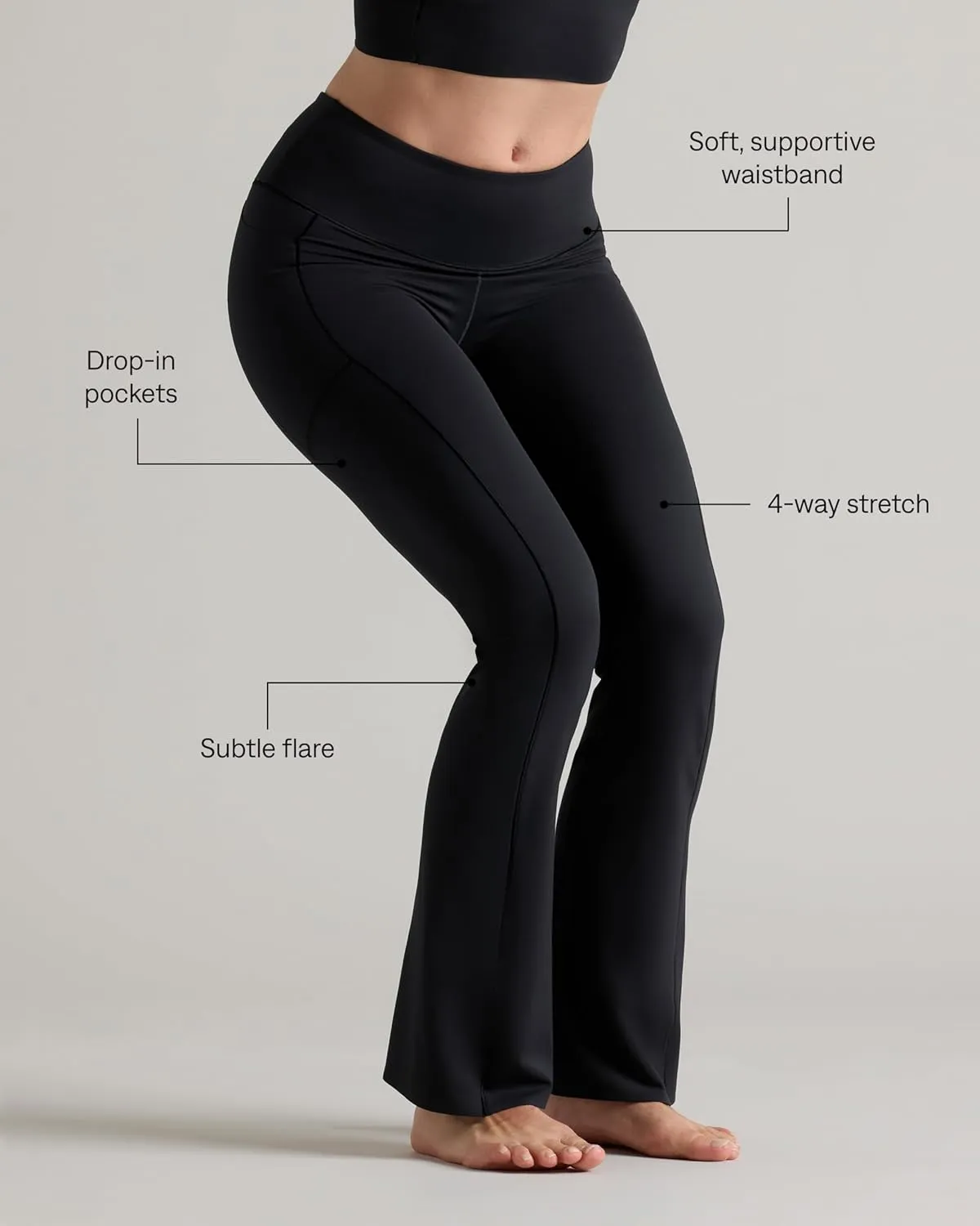 Rhone Women's Leggings - Revive Flare Leggings for Women - Ultrasoft Yoga Pants Made with CosmicKnit 4-Way Stretch Fabric