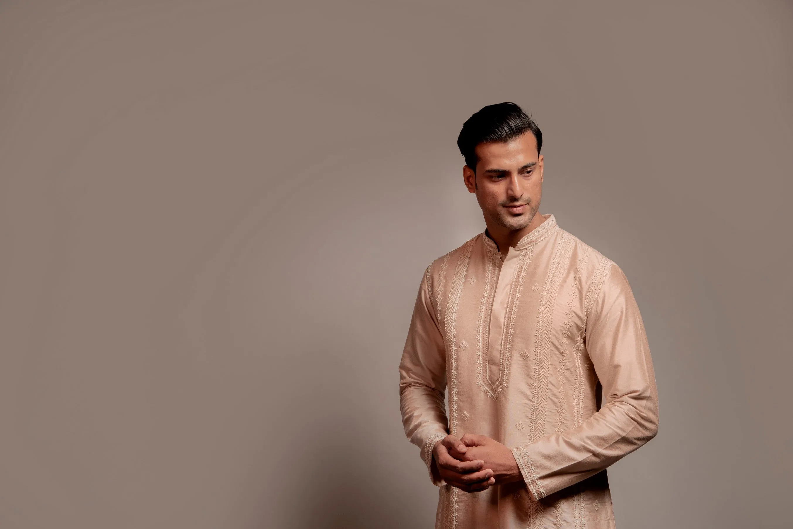 Rosewater Embroidered Kurta Set