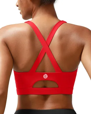 RUNNING GIRL Sports Bra for Women High Support Molded Cup Strappy Running Sports Bras Workout Sports Bra