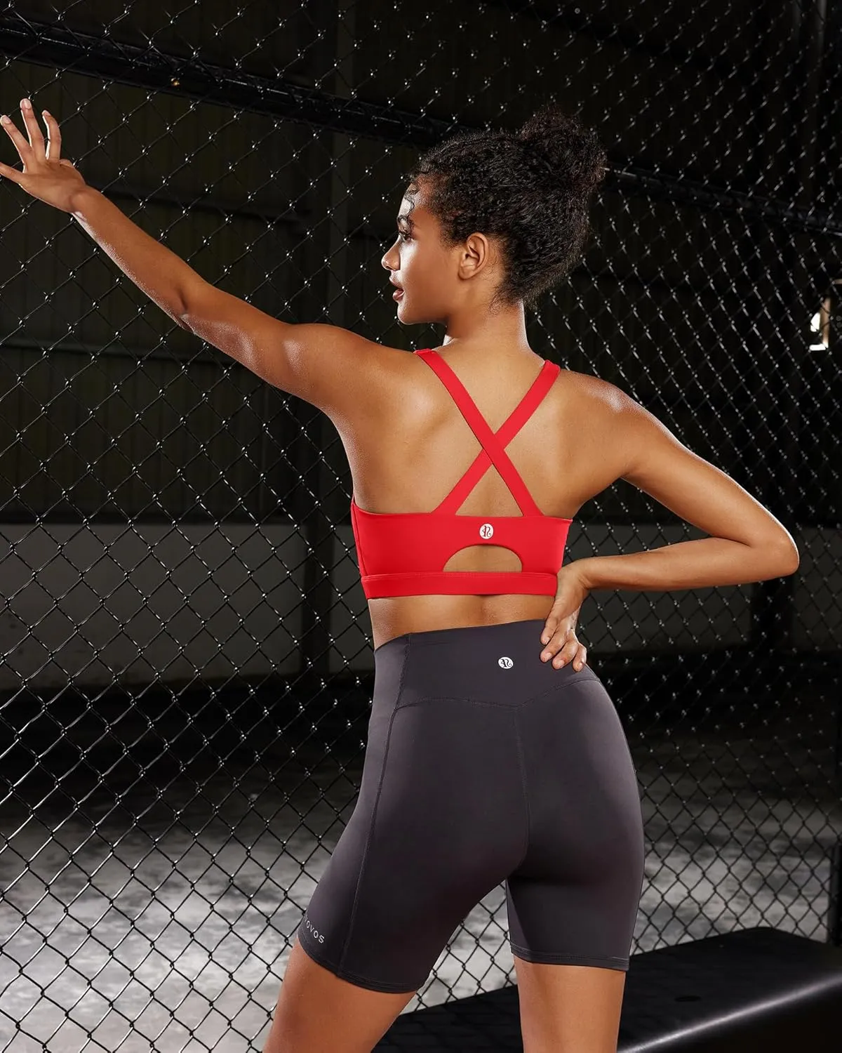 RUNNING GIRL Sports Bra for Women High Support Molded Cup Strappy Running Sports Bras Workout Sports Bra