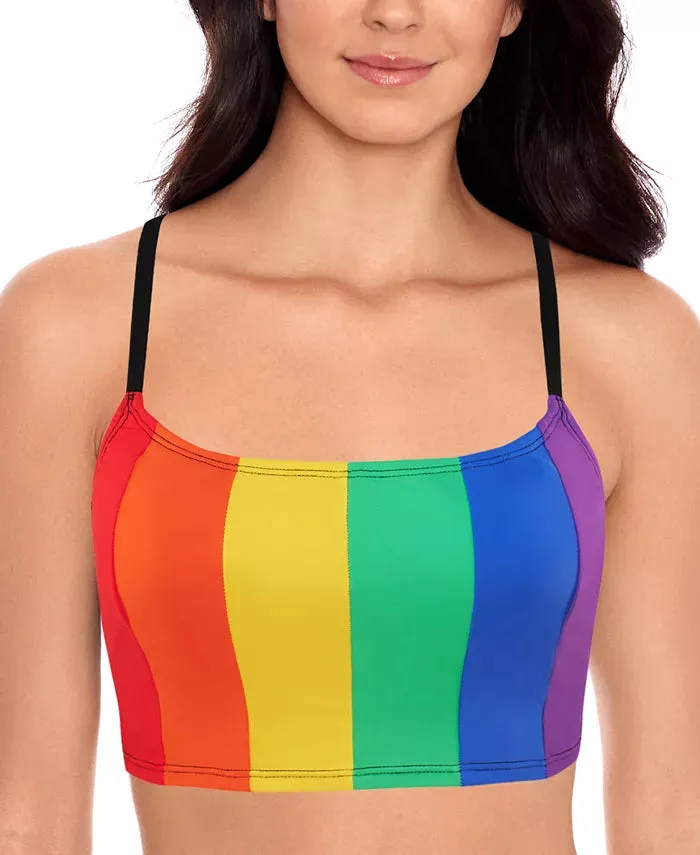 Salt   Cove Juniors Rainbow Cropped Bikini Top