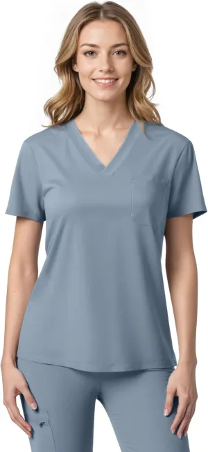 Scrubs for Women, Stretchy V-Neck Scrubs Top with 2 Pockets and 4-Way Stretch Fabric